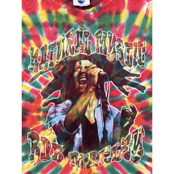 VTG Bob Marley Tie Dye Tshirt LRG Natural Music Reggae Jamaica Universal Studios - Picture 3 of 7